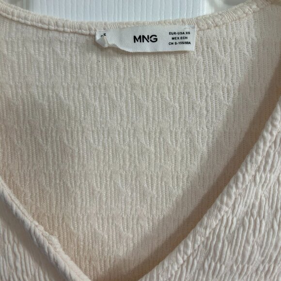 Mango Textured Creme V-Neck Cardigan - Picture 4 of 5